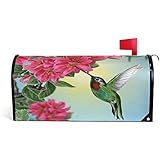 WOOR Hummingbird and Flowers Magnetic Magnetic Mailbox Cover Standard Size for Garden Yard Outdoor Decorations-18 x 20.8