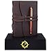 Leather Journal Lined Paper Ivory - Wood Pen Gift Set- Handmade Refillable Notebook Leather Bound Journal Lined Pages Best Writing Journals with lined paper Men Women