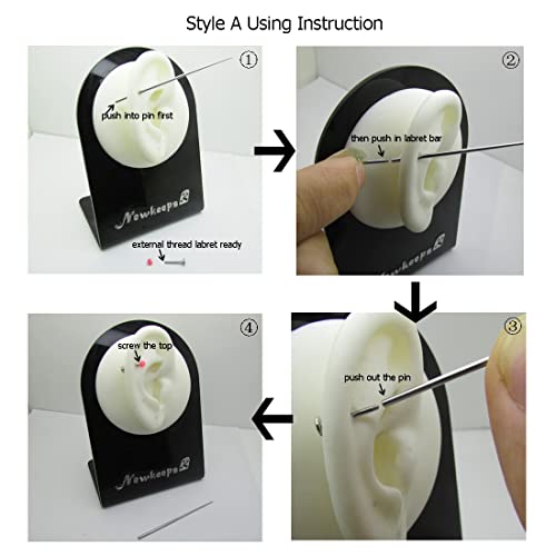 NewkeepsR 2PCS14G(1.6mm) 316L Steel Calor Style Taper Insertion Pin