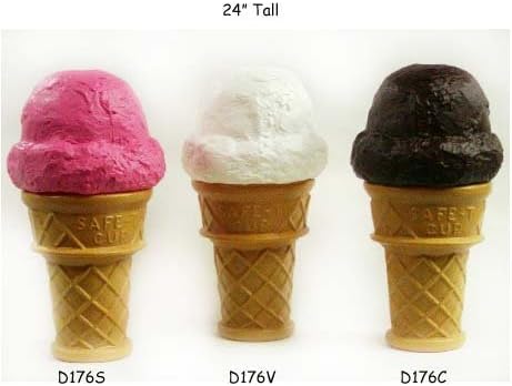 Fantazia D176C 24 H Giant Scoop Ice Cream Cone Coin Bank - Chocolate