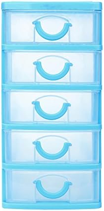 MOVEmen Storage Box, Home Supplies Durable Plastic Mini Desktop Drawer Sundries Case Small Objects Jewelry Storage Box Gift Storage Box Kit Box (Sky Blue, XL)