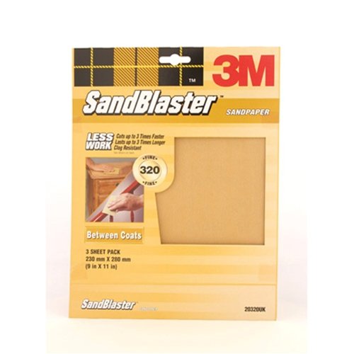 3M 20320UK Sandblaster Sandpaper Abrasive Sheets P320 Fine Grit