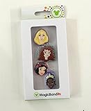 Disney Parks Princess Face Magic Band Bandits Set of 4 Charms Tiana Rapunzel Snow White Merida