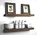 SOLID RUSTICS Handmade Rustic Wood Floating Wall Shelves, Walnut, Set of 2, (24
