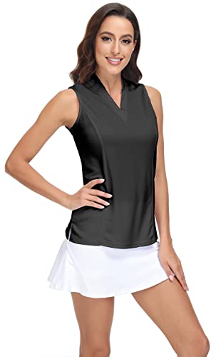 TRENDIMAX WOMENS 2 PACK GOLF SHIRT V NECK QUICK DRY POLO SHIRTS ATHLETIC TENNIS WORKOUT TANK TOPS FOR WOMEN