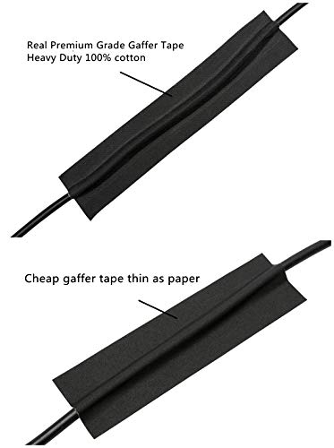 Real Premium Gaffer Tape Black 2inch x 30yards Heavy Duty Gaffer's Tape Main Stage Gaff for pro Photography, Filming Backdrop,Book Binding Repair, Easy to Tear Non-Reflective No Sticky Residue.