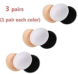 Womens Sport Bra Inserts Pads 3 Pairs In Set White Nude Black Dia. 4.9 inch