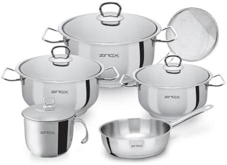 اشتري زينوكس طقم مشكل 10 ق سمارت ( 16 - 20 - 24 - لبانة 14 - مقلاية بدون غطاء - شبكة تحمير)، ستانلس ستيل في مصر