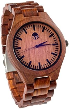 Men’s Wood Watch, Natural Bamboo and Sandalwood with Quartz Movement, Genuine Leather Strap … (Wood Band)