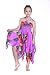 Girl Gypsy Uneven Button Hawaiian Luau Dress in Purple 12