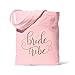 Samantha Margaret - Bride & Bride Tribe Canvas Beach Tote Bags for Bachelorette Parties, Weddings, Bridesmaid Gifts, Bridal Shower - 11 Piece Set (Pink)