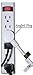 Barium Electric 25 Ft. Extension Cord Angled Plug White 25 Foot | 3 Outlets | 16 AWG | 1625 Watt | 13 Amp | 120 Volt - Electronics, Appliances, Power Tools - 3 Prong, 16 Gauge, w/Ground, 110-125V