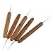 MagiDeal 5pcs Bamboo Hair Weaving Crochet Needles Dreading Hooks Dreadlock Tool for Braid Craft 0.5mm 0.75mm - 0.5mm