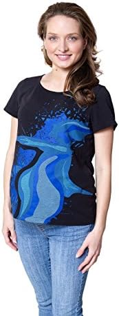 Protec Maternity Women's Wear Cell Phone Radiation Fetal Protection T-Shirt (Medium, Blue Shades )