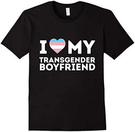 Mens I Love My Transgender Boyfriend LGBT Trans Pride T-Shirt Large Black