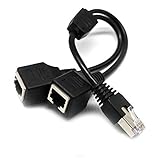 RJ45 Network Splitter Adapter Cable, Xiarden1 Male to 3 Female Socket Port LAN Ethernet Network Splitter Y Adapter Cable Suitable for Super Category 5/5e/6 Ethernet(1 to 2)