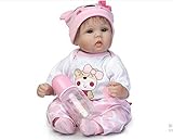 Dirance 16 Inch Lifelike Reborn Toddlers Doll Open Eyes Soft Silicone Vinyl Full Body Realistic Pink Girl Doll Realife Newborn Baby Doll Outfits, Kids Gift for Ages 3+,Under 50 Dollars (Pink)