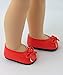 2 Pack of Ballet Flats with Bows: Black and Red| Fits 14
