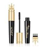 4D Silk Fiber Lash Mascara Waterproof, Long Lasting Eyelash Mascara, Smudge-Proof, Natural Thickening, Lengthening, Volumizing, Clump-Free Application, Black (Queen Mascara)