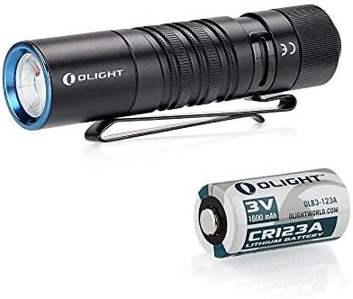 Olight Store Mini Tactical Torch M1T Raider, Super Bright Powerful Flashlight,500 Lumen,Tail Switch,Powered by CR123A Battery, Compact for Police EDC Outdoor Indoor Use,Black