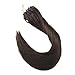 Ugeat 14inch 50s 1g/s Micro Loop Human Hair Extensions Medium/Chocolate Brown Beaded Hair Extensions with Micro Rings Total Weight 50g Remy Micro Ring Hair Extensions