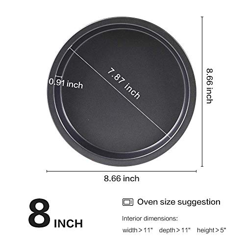 Bakerdream Non-Stick Pizza Pan Carbon Steel Pizza Tray Pie Pans Round Pizza Pan (8 inch)