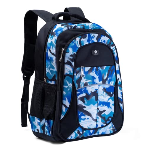 Fenrici Large Kids Backpack for Boys, Girls, 18 Inch Book Bags, 10 Compartments, 360° Laptop Protection