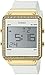 GUESS Women's U0700L1 Gold-Tone Multi-Function Digital Watch on White Silicone Strap