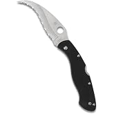 Spyderco Civilian Folding Knife, 4.09 in VG-10 Steel, C12GS | Reverse S Serrated Blade, Black G-10 Handle, Back Lock, SpyderEdge