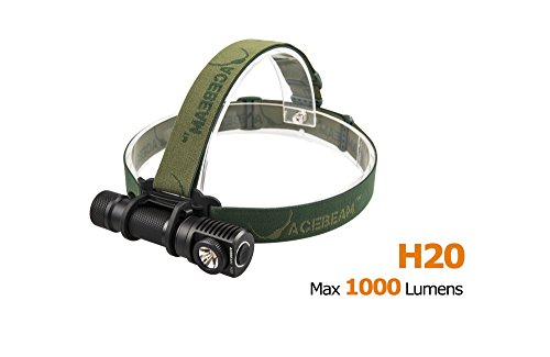 ACEBEAM Headlight H20 CREE XP-L High Intensity 6500K/4000k with a lifespan of 50,000 hours Headlamp