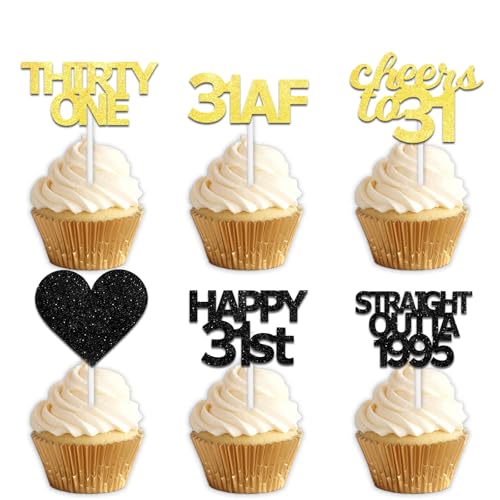 Black Gold Glitter Dessert Cupcake Pick