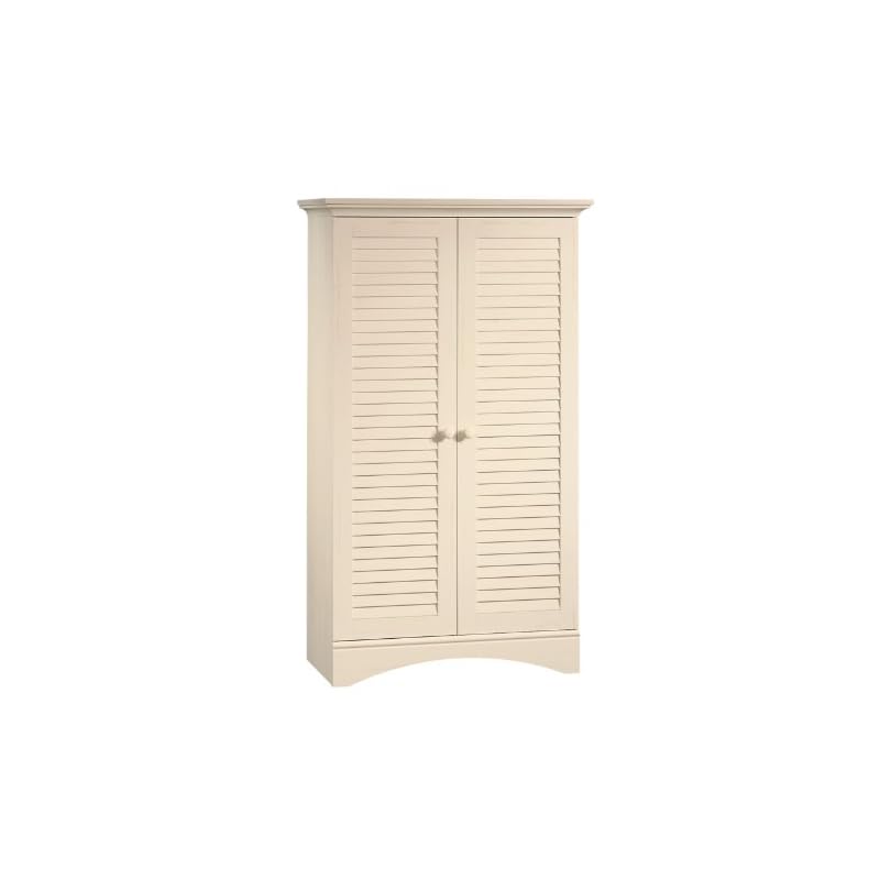 Sauder Harbor View Storage Cabinet, Antiqued White finish 