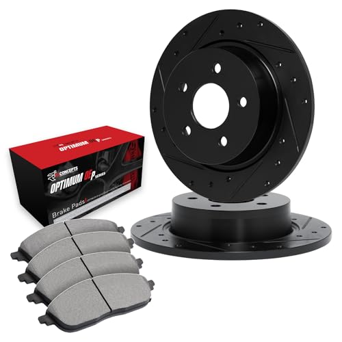 R1 Concepts Rear Brakes and Rotors Kit |Rear Brake Pads| Brake Rotors and Pads|…