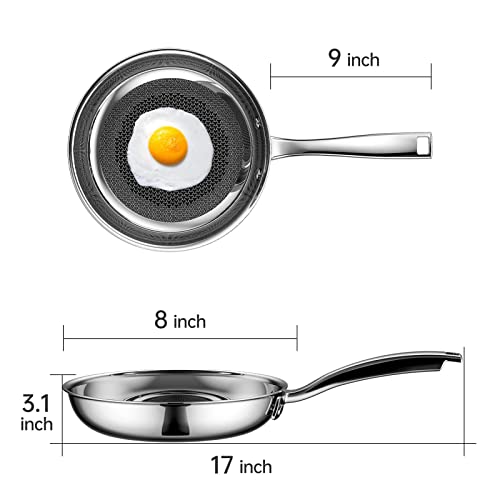 EOE Stainless Steel Wok Pan, 5Ply Bonded Woks, Woks and Stir