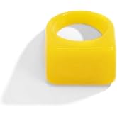 Rrdaily Multicolor Resin Chunky Rings for Women,Acrylic Resin Rings Exaggerated Knuckle Finger Rings Vintage Simple Charm Geometric Rings Jewelry Gifts