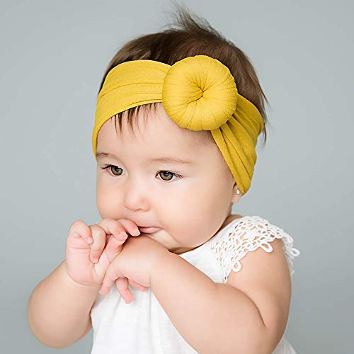 inSowni Newest Super Stretchy Nylon Bow Flower Turban Headbands Hairbands Headwraps for Baby Girl Toddlers Infants Newborns (10 Pack S1)
