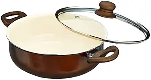 Bergner Press Alluminium Fry Pan with Ceramic Coating, 4.1 Litres, Brown