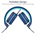 Nivava K9 Kids Headphones for Children Boys Girls Teens Wired 85dB Volume Limited Foldable Lightweight Stereo On Ear Headset for iPad Cellphones Computer MP3/4 Kindle Airplane School(Blue Mint Green)thumb 2