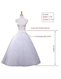 CEZOM MPT022 - Falda interior sin capucha para boda, diseño de crinolina, color blanco