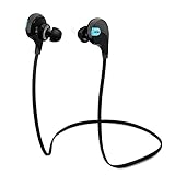 Mpow Swift-1st Bluetooth 4.0 Wireless Sport Headphones Sweatproof Running Exercise Stereo Earbuds Earphones Headsets with Mic & apt-X (Cool Black)