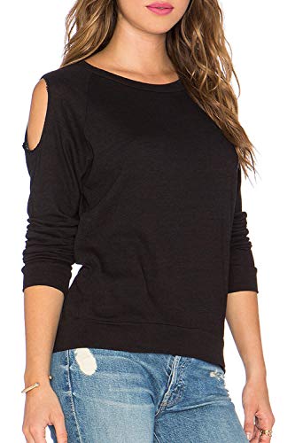 image for Duppoly Shoulder Cutout Tops for Women Sexy Basics T Shirts Light Weig