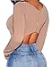 Allegrace Women Sexy Crop Top Shirts Lady Summer Tops Coffee S