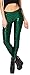 Women Sexy Mermaid Fish Scale Hologram Stretch Soft Shine Leggings Green