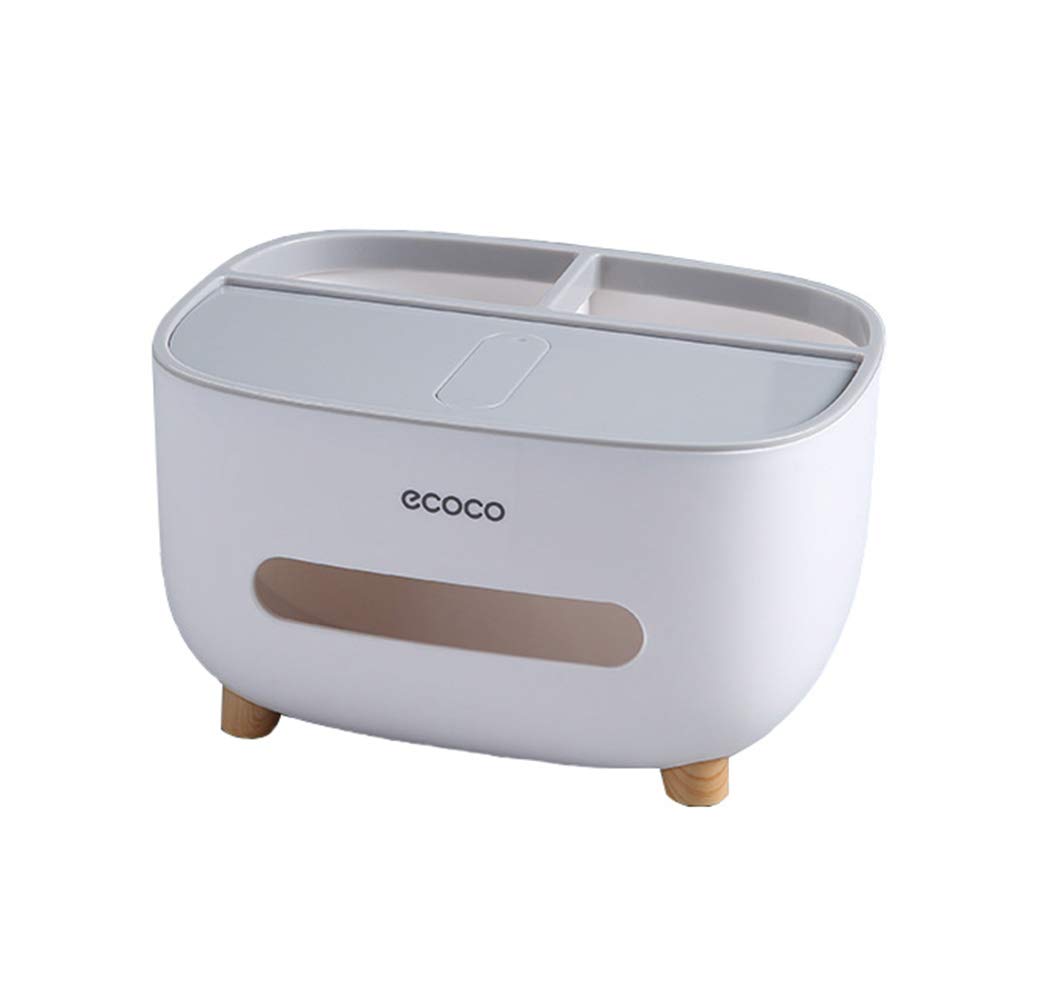 MHTECH Tissue Box, PVC Tissue Box, Multifunction Box, Pen Holder, Remote Control Holder, Tissue Holder, Storage Box, Cosmetic Tissue Box (Gray-1)
