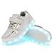 CIOR Kids Boy and Girl's 11 Color Led Sneakers Light Up Flashing Shoes,103,L08,28 Silver