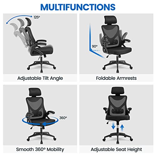 Yaheetech Ergonomic Mesh Office Chair, High Back Desk Chair With With