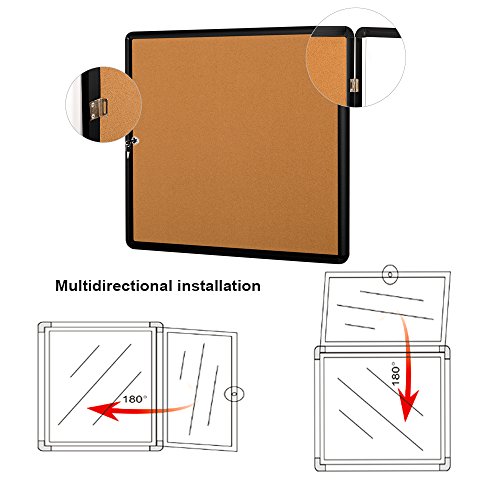 Swansea Lockable Noticeboard Bulletin Pin Cork Boards Tamper Proof with Mounting Screws 28×26 inch (6xA4)