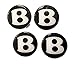 4 pcs Set - Sticker Emblems for Wheel Center Caps for Bentley Vehicles - Black and White Color - Diameter 62 mm - 2 7/16 inches - 2.441 inch