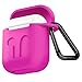 10 in 1 Apple Airpods Case Cover Accessories Kits – Protective Silicone Case Cover, Anti-Lost Carabiner, Strap, Cute Pom Poms Unicorn Keychain, Wireless Earbuds Hooks, Storage Box, Lens Cloth (Rosy)thumb 1