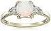 Amazon Collection 10k Yellow Gold, Created Opal, and Diamond Ring
